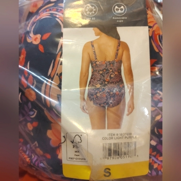 NWT Lands' End Ladies' One Piece Swimsuit Light Purple S - Picture 4 of 4